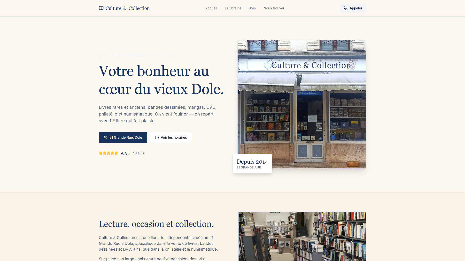 Aperçu du site Culture & Collection