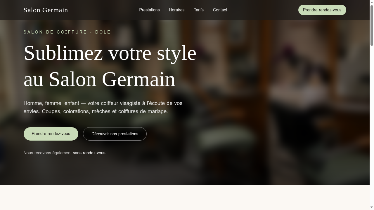 Aperçu du site Salon Germain