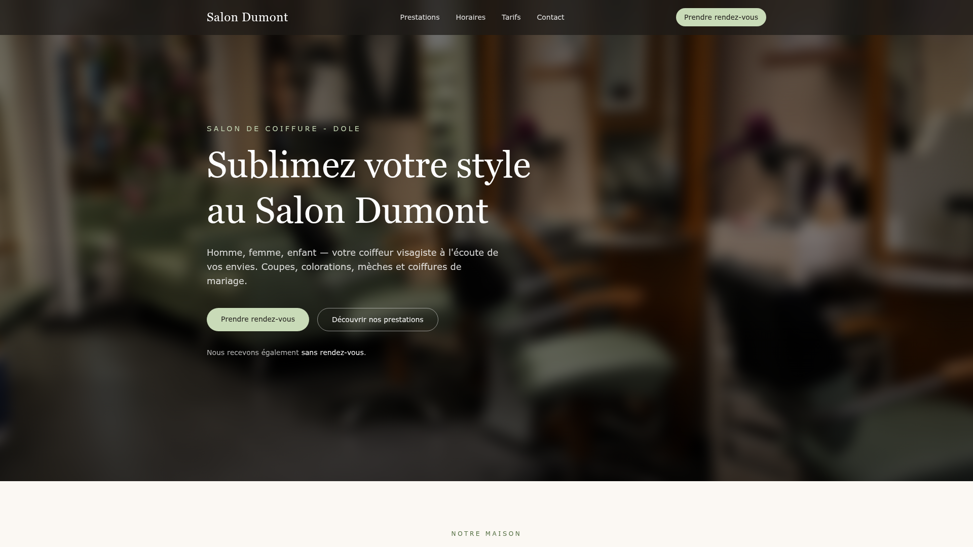 Aperçu du site Salon Dumont
